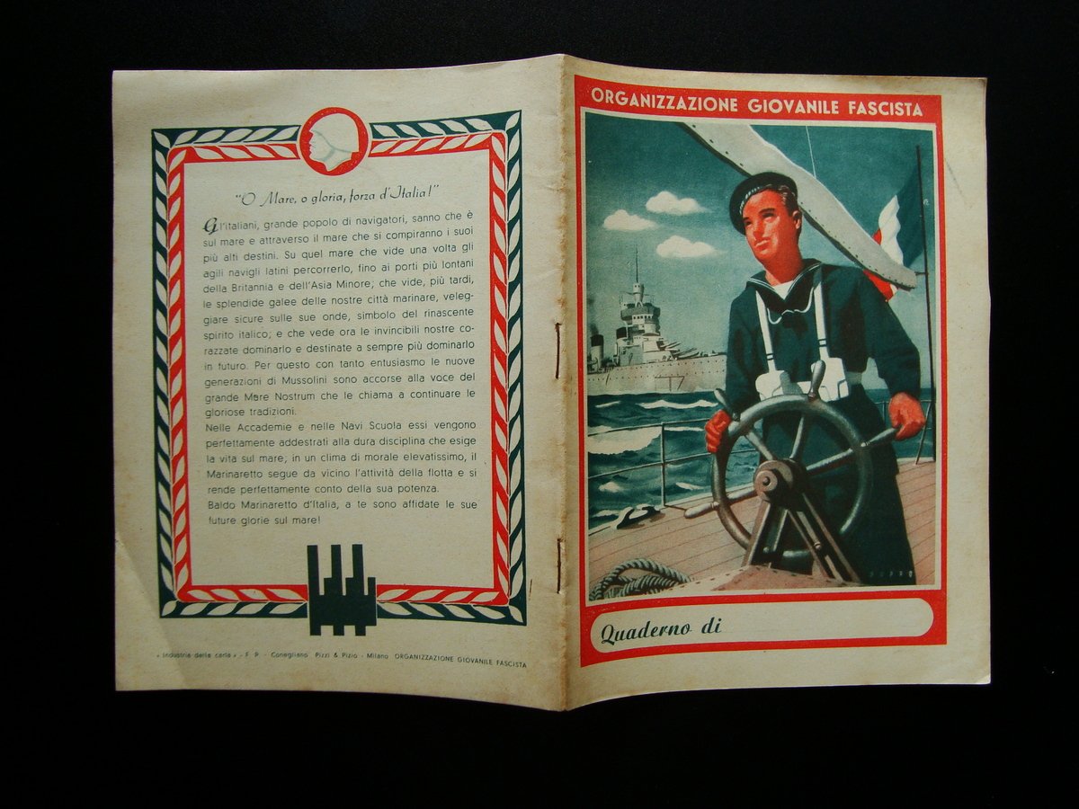Quaderno scolastico non scritto Organizzazione Giovanile Fascista | Immagine principale