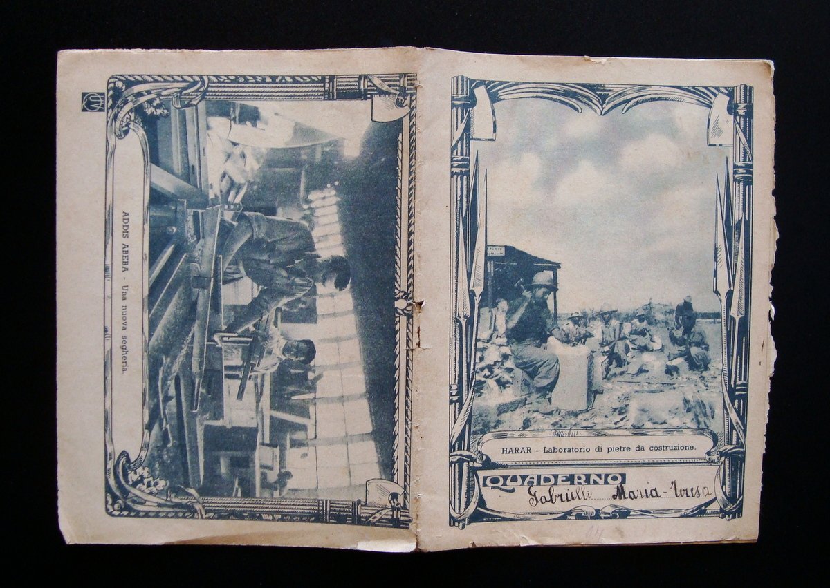 Quaderno scolastico scrittto 1941 Harar laboratorio Addid Abeba | Immagine principale