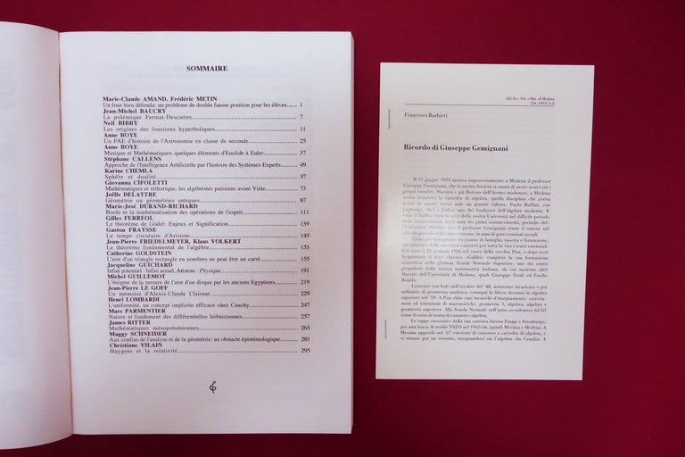 Quatrieme Universite d'Ete d'Histoire des Mathematiques IREM Lille 1994