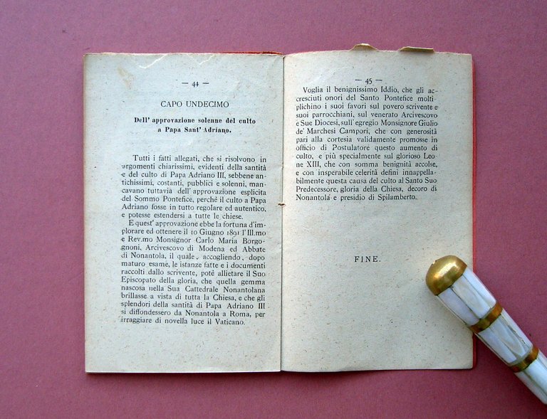 Quatrini Cenni Storici Pontificato e culto Sant'Adriano III 1892 Modena …