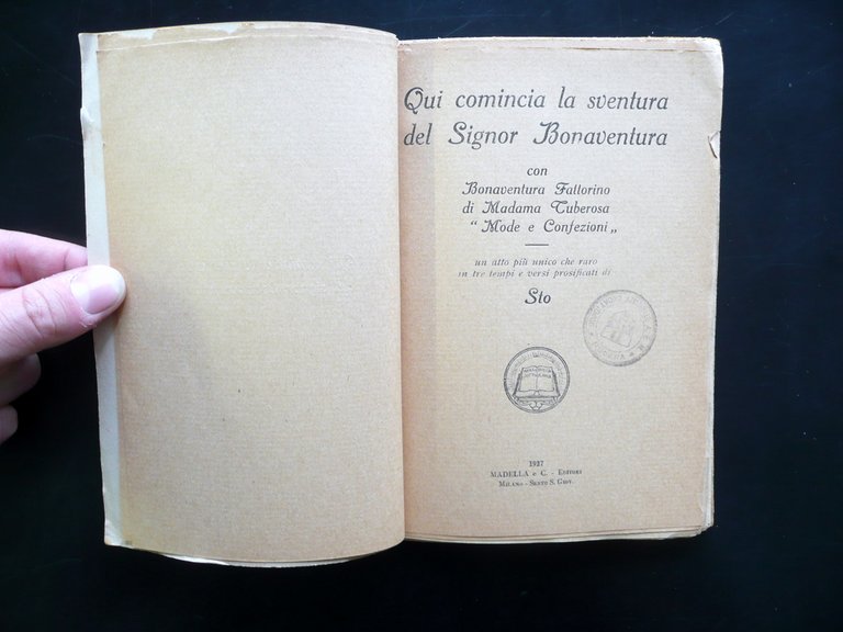 Qui Comincia la Sventura del Signor Bonaventura Sto Sergio Tofano … | Immagine Gallery 2