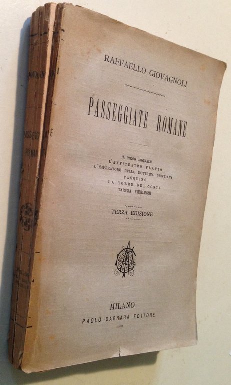 R. Giovagnoli Passeggiate Romane Carrara Editore Milano 1879 Terza Edizione