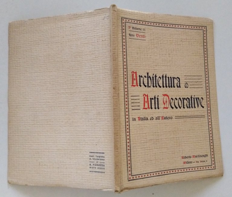 R. Martinenghi Architettura e Arti Decorative Volume 1 Wagner Hoffmann …