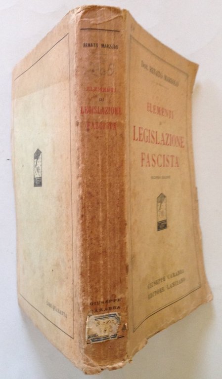R. Marzolo Elementi di Legislazione Fascista Carabba Editore Lanciano 1933 | Immagine Gallery 2