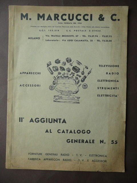 Radio Giradischi Radioline Fonografi Cataloghi Industriali Marcucci Anni '50-'60