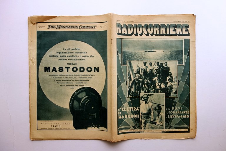 Radiocorriere e Radiorario EIAR Settimanale Anno VI N. 33 1930 … | Immagine Gallery 1