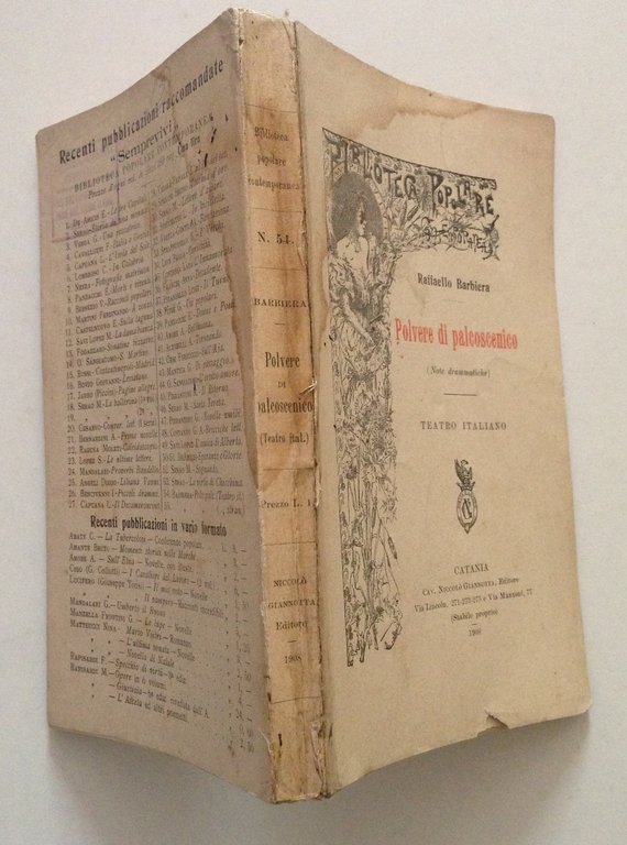 Raffaello Barbiera Polvere di Palcoscenico Volume 1 Teatro Italiano Giannotta …