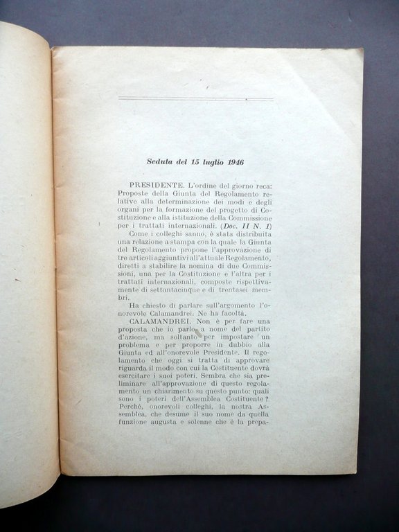Rapporti fra Costituente e Governo Calamandrei Partito d'Azione Costituente 1946