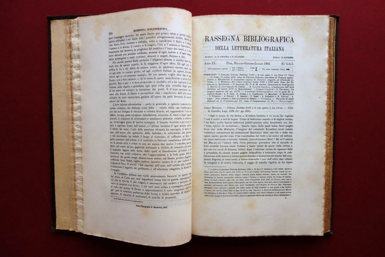 Rassegna Bibliografica della Letteratura Italiana Anno IX Spoerri 1901 Completo