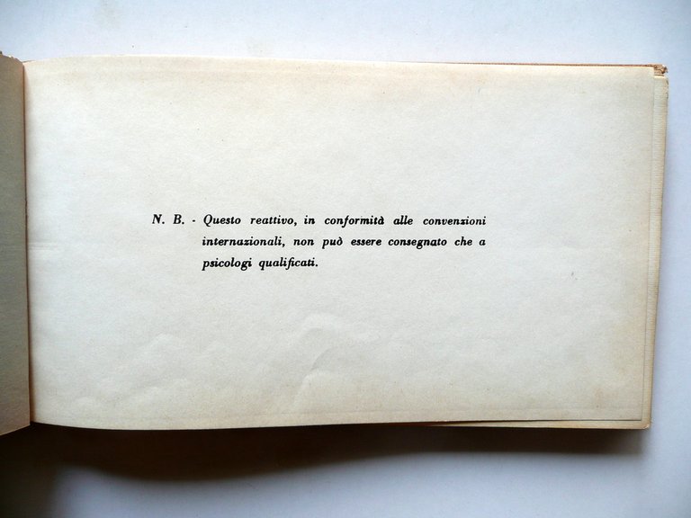 Reattivo Numero 566 Ed. 1960 Istituto di Psicologia Universit‡ Cattolica …