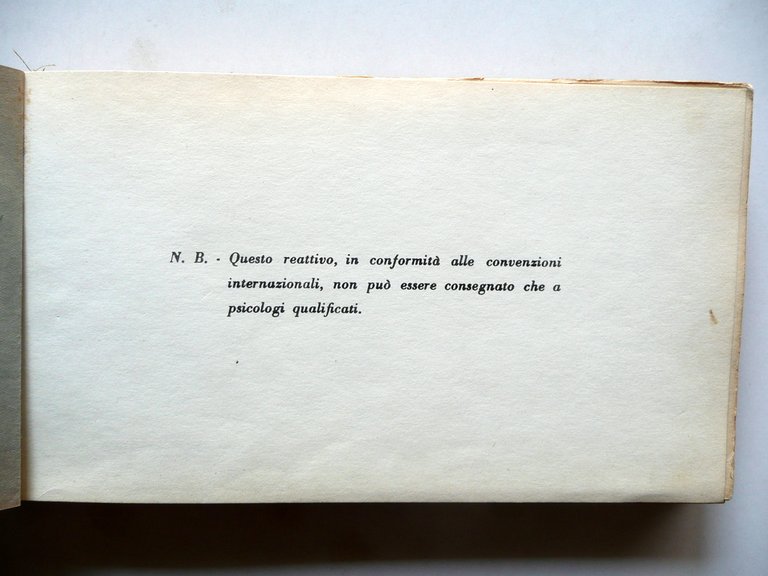 Reattivo Numero 567 Ed. 1960 Istituto di Psicologia Universit‡ Cattolica …