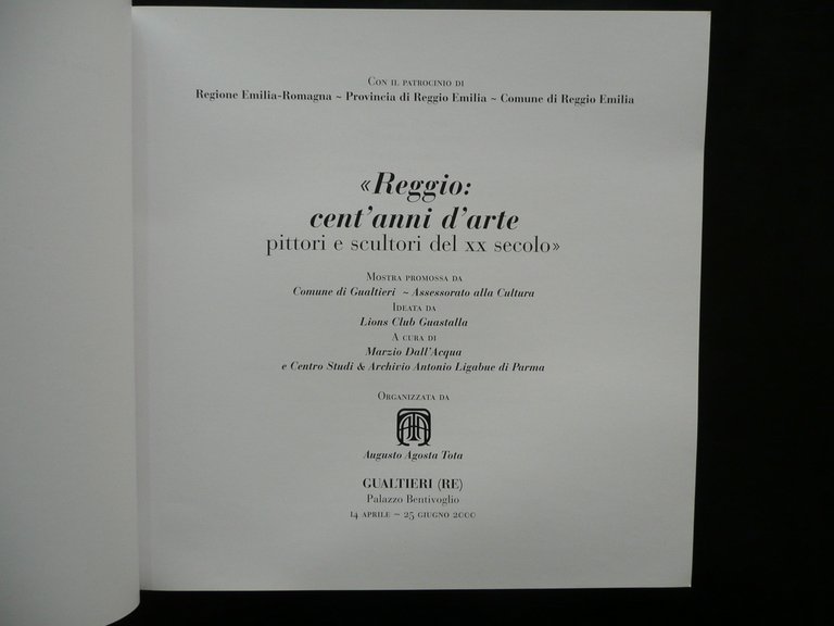 Reggio: Cent'Anni d'arte Pittori e Scultori del XX Secolo A. …