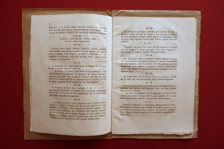 Regno di Sardegna Ordinamento Amministrazione Pubblica Sicurezza Decreto 1859