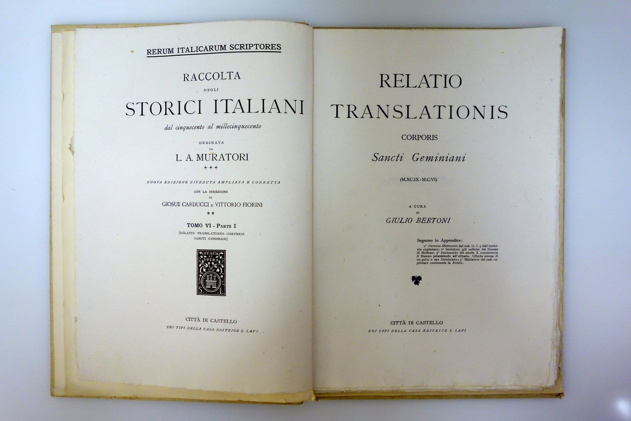 Relatio Translationis Corporis Sancti Geminiani S. Lapi Città di Castello …