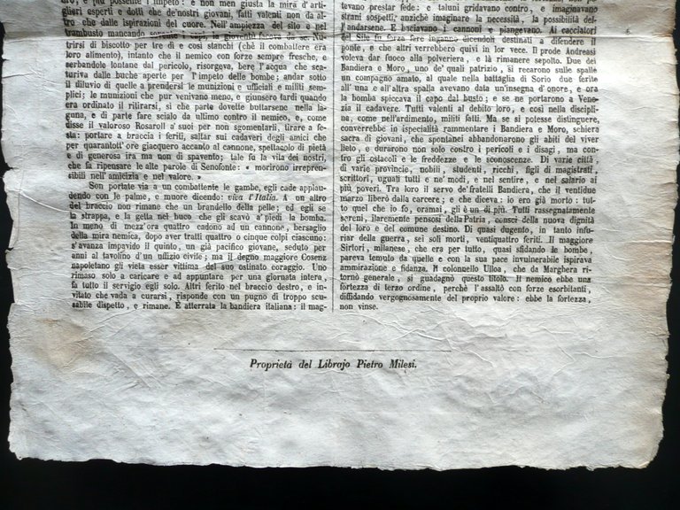 Relazione Storica della Difesa di Marghera NicolÚ Tommaseo Milesi 1848 …