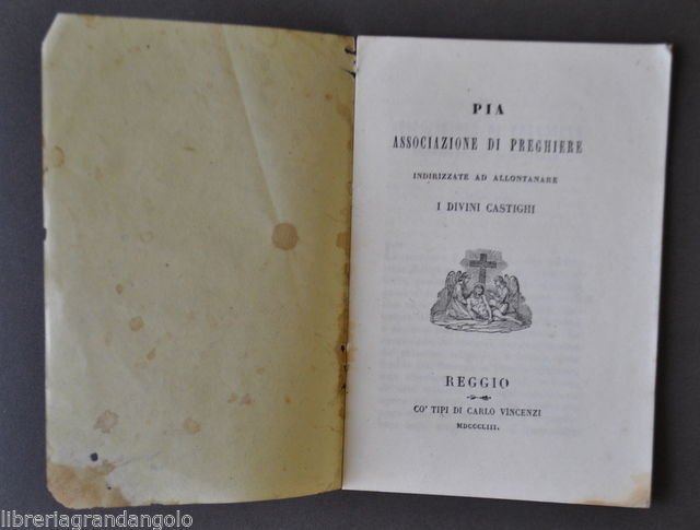 Religione Cattolica Associazione di Preghiere Allontanare Castighi Peccato 1853