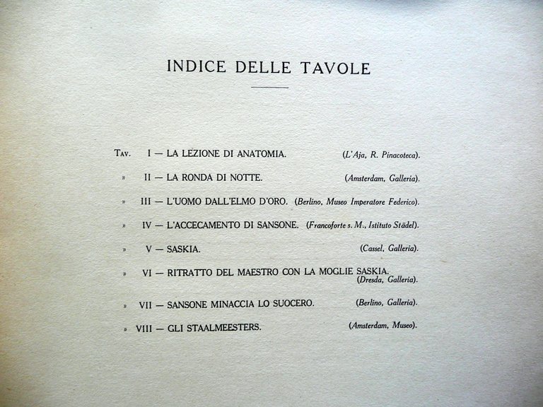 Rembrand Adolfo Philippi Maestri del Colore Arti Grafiche Bergamo 1933 …