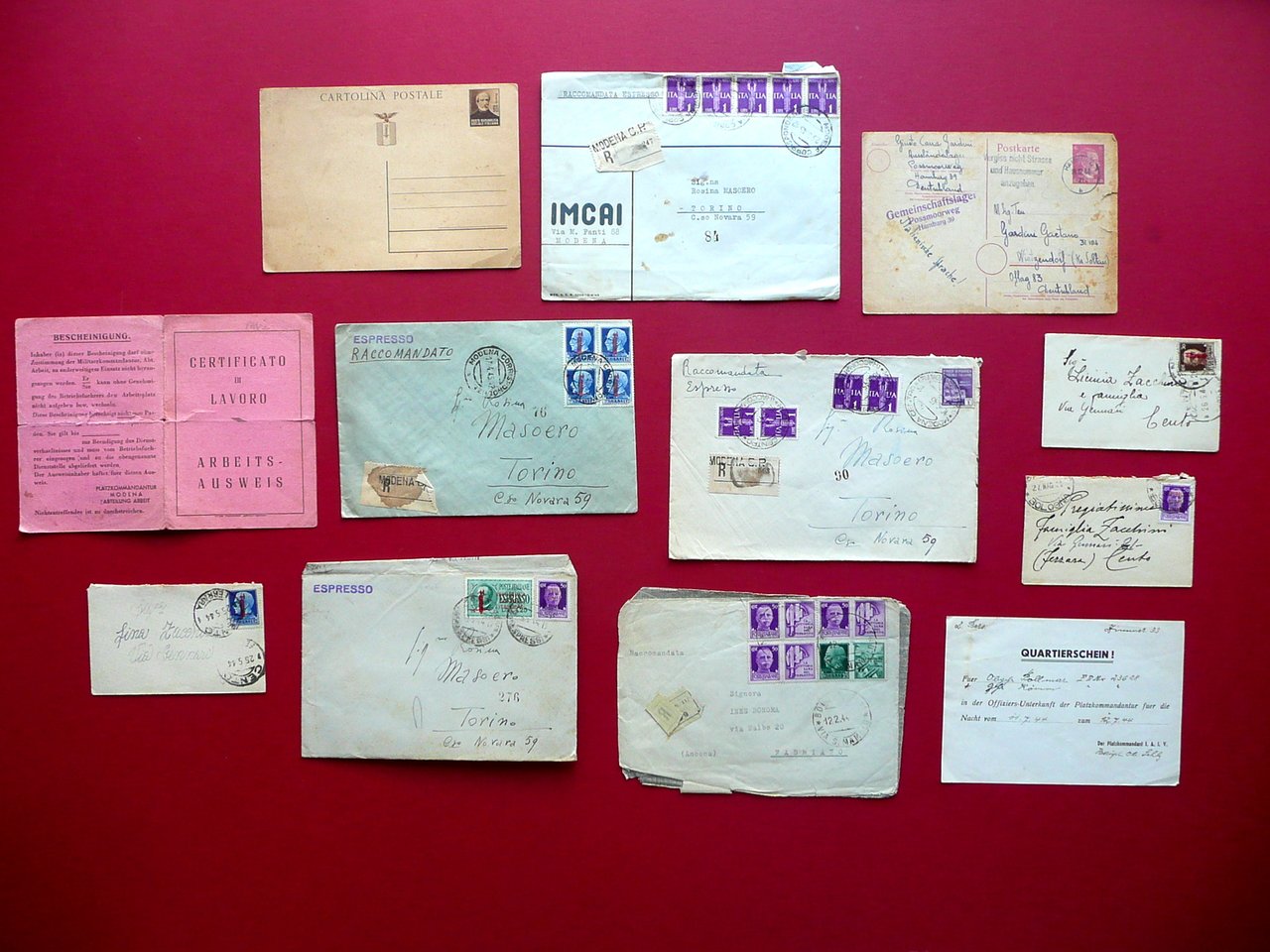 Repubblica Sociale RSI Corrispondenza Affrancature Francobolli Filatelia WW2