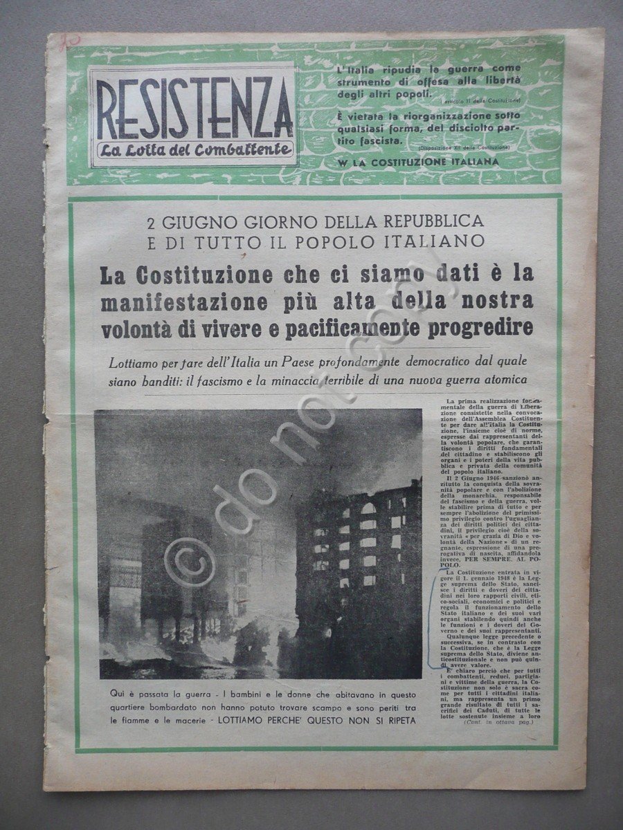 Resistenza la Lotta del Combattente Numero 20 Modena 27 Maggio …