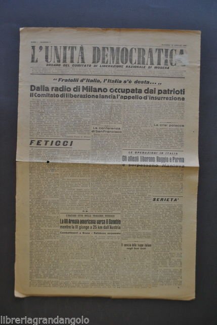Resistenza Liberazione Unit‡ Democratica Radio Milano Occupata Patrioti 1945 | Immagine principale