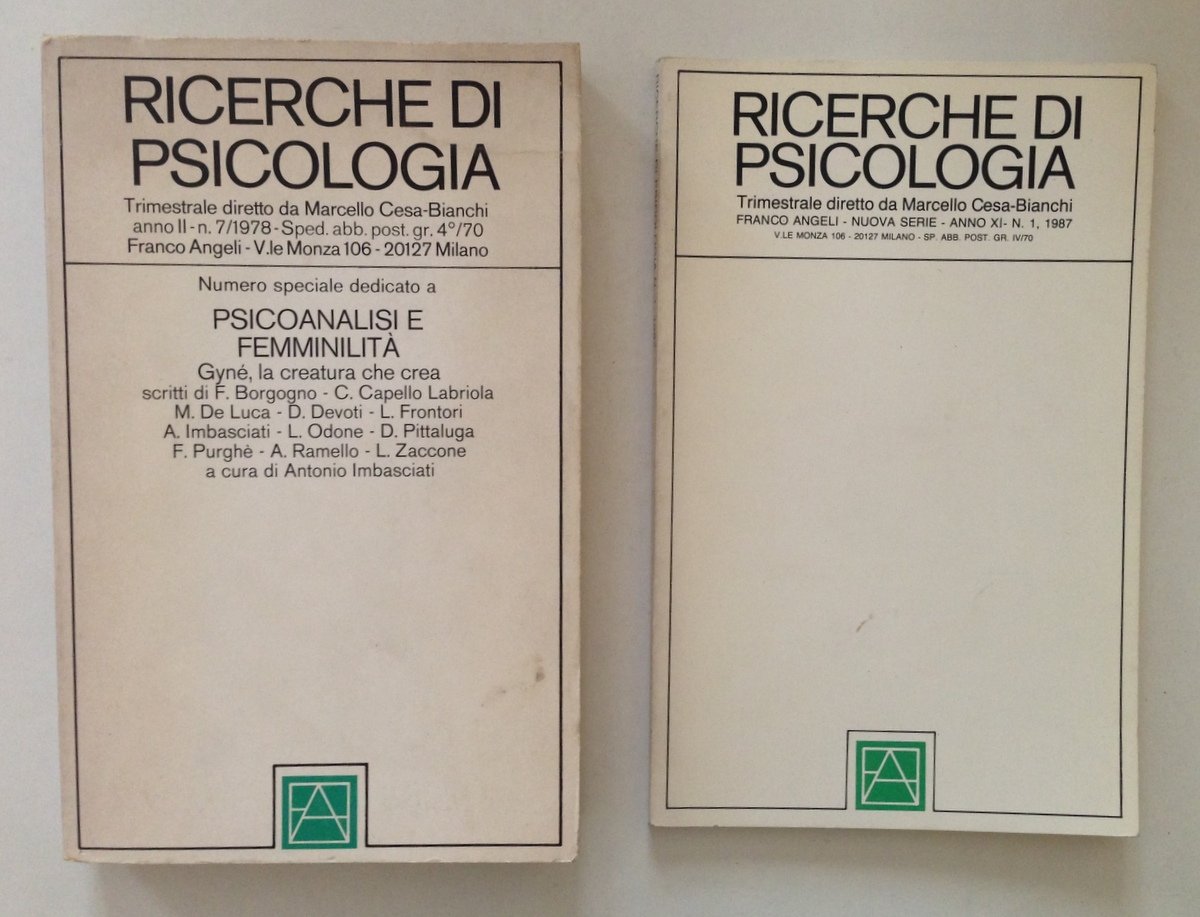 Ricerche di Psicologia Franco Angeli 2 Numeri Anno II N …