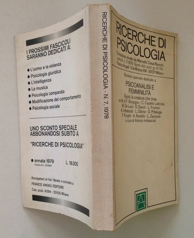 Ricerche di Psicologia Franco Angeli 2 Numeri Anno II N …