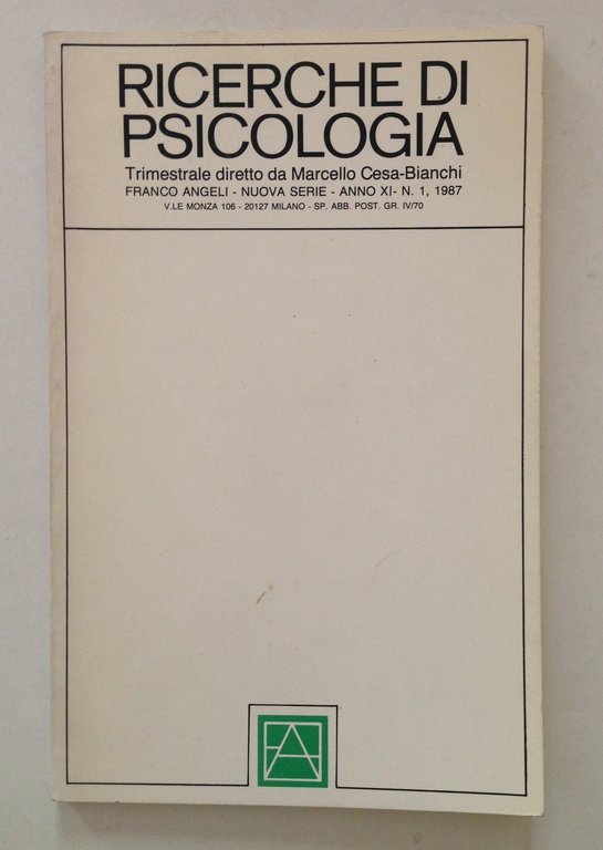 Ricerche di Psicologia Franco Angeli 2 Numeri Anno II N …