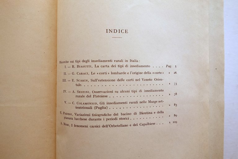 Ricerche sugli Insediamenti Rurali in Italia Geografia Fisica Antropica 1932