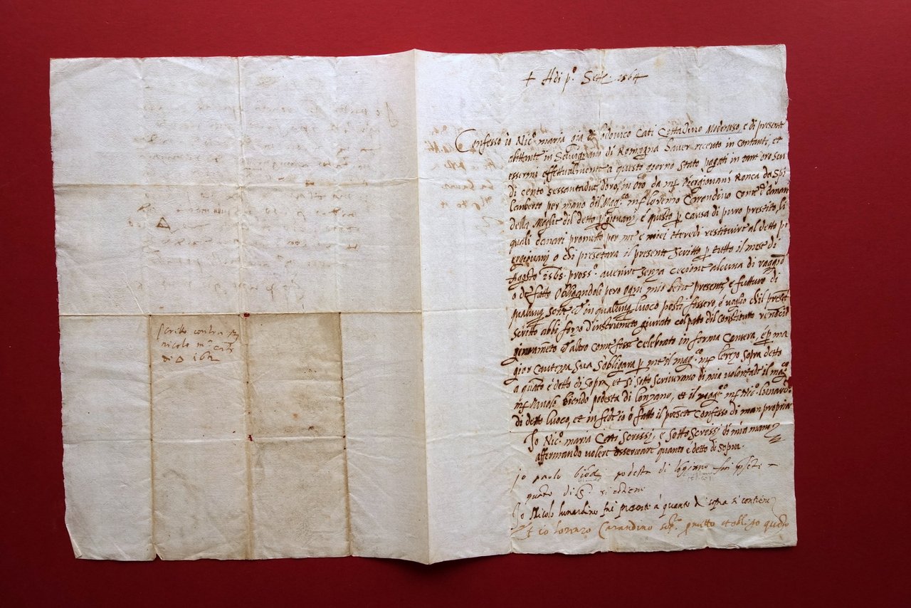 Ricevuta Prestito 162 Scudi d'Oro Savignano di Romagna Biondi Carandini …