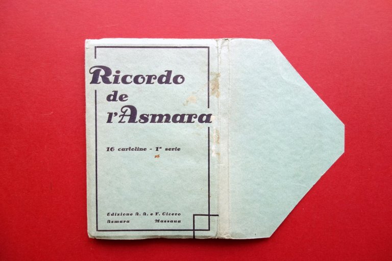 Ricordo de l'Asmara Libretto a Fisarmonica 16 Cartoline Cicero 1925 …