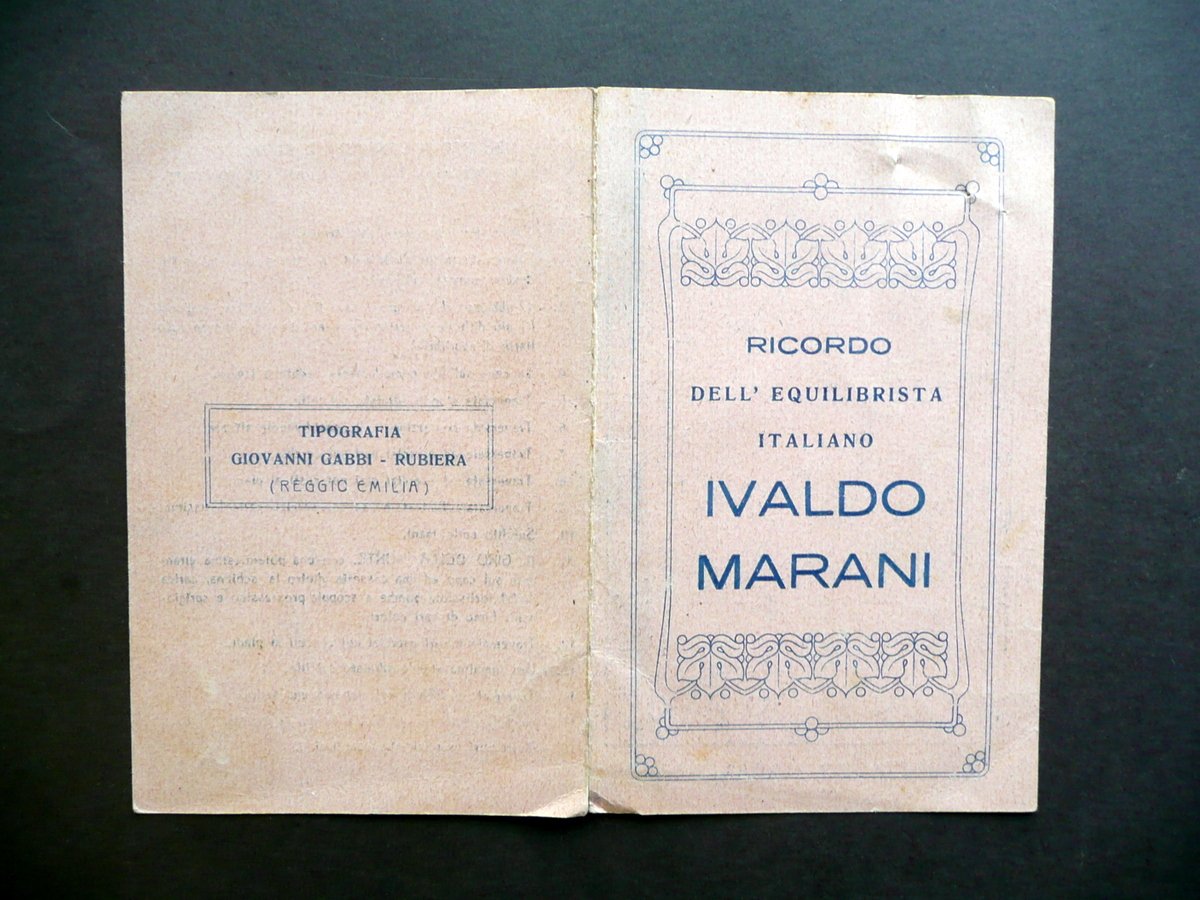 Ricordo dell'Equilibrista Italiano Ivaldo Marani Elenco Esercizi Gabbi Rubiera