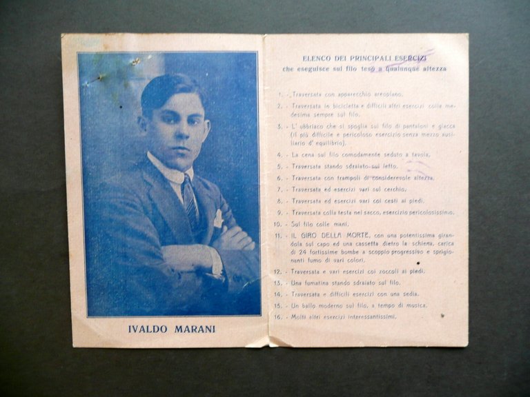 Ricordo dell'Equilibrista Italiano Ivaldo Marani Elenco Esercizi Gabbi Rubiera