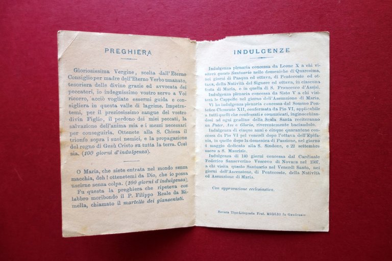 Ricordo Sacro Monte di Varallo Valsesia Cromolitografia Grafica Primo '900
