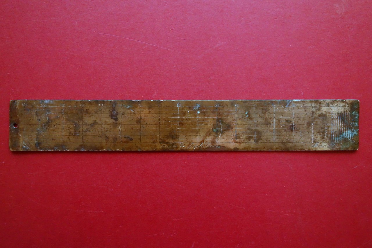 Righello Geometrico in Ottone Scala di Tripla Canna Brunetti Bologna …