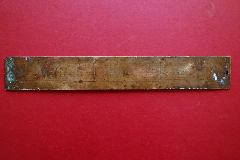 Righello Geometrico in Ottone Scala di Tripla Canna Brunetti Bologna …