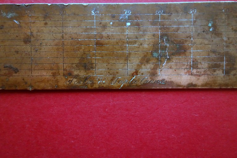 Righello Geometrico in Ottone Scala di Tripla Canna Brunetti Bologna …