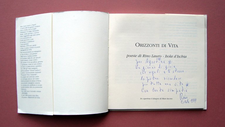 Rino Lauro poesie Orizzonti di Vita 1998 dedica autografa