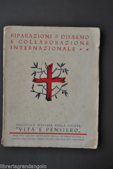 Riparazioni Disarmo Collaborazione Internazionale Rivista Vita e Pensiero 1932 | Immagine principale