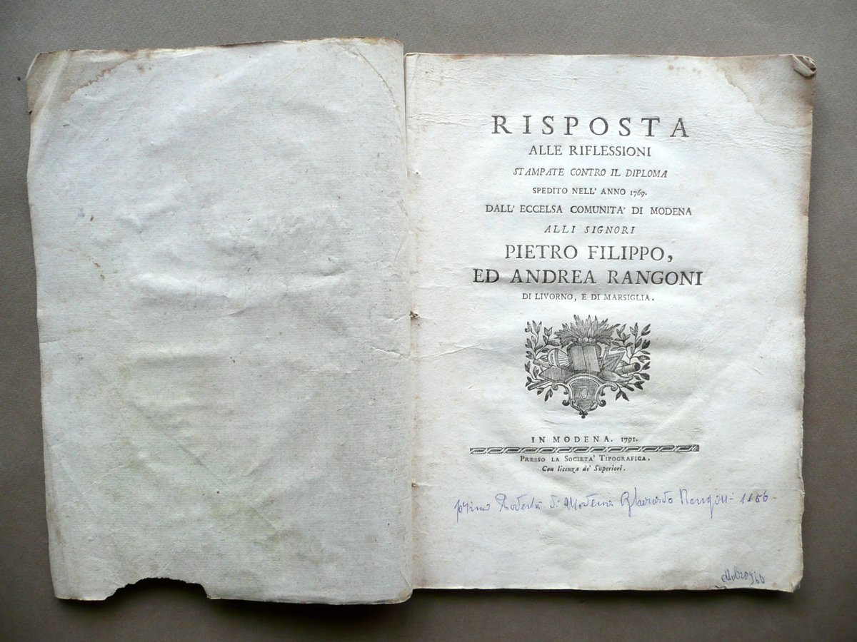 Risposta alle Riflessioni contro il Diploma Filippo e Andrea Rangoni … | Immagine principale