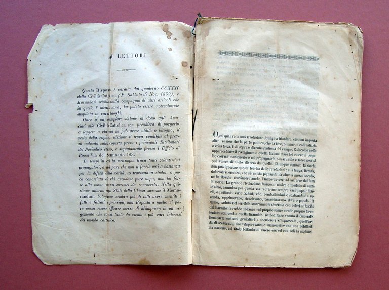 Risposta Memorandum Governo delle Romagne alle Potenze Europa 1859 Risorgimento | Immagine Gallery 2