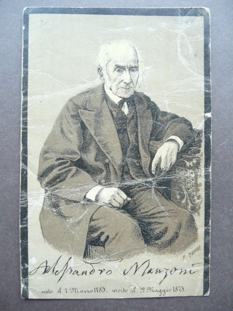 Ritratto Fotografico Alessandro Manzoni Letteratura Tensi Milano Post 1873