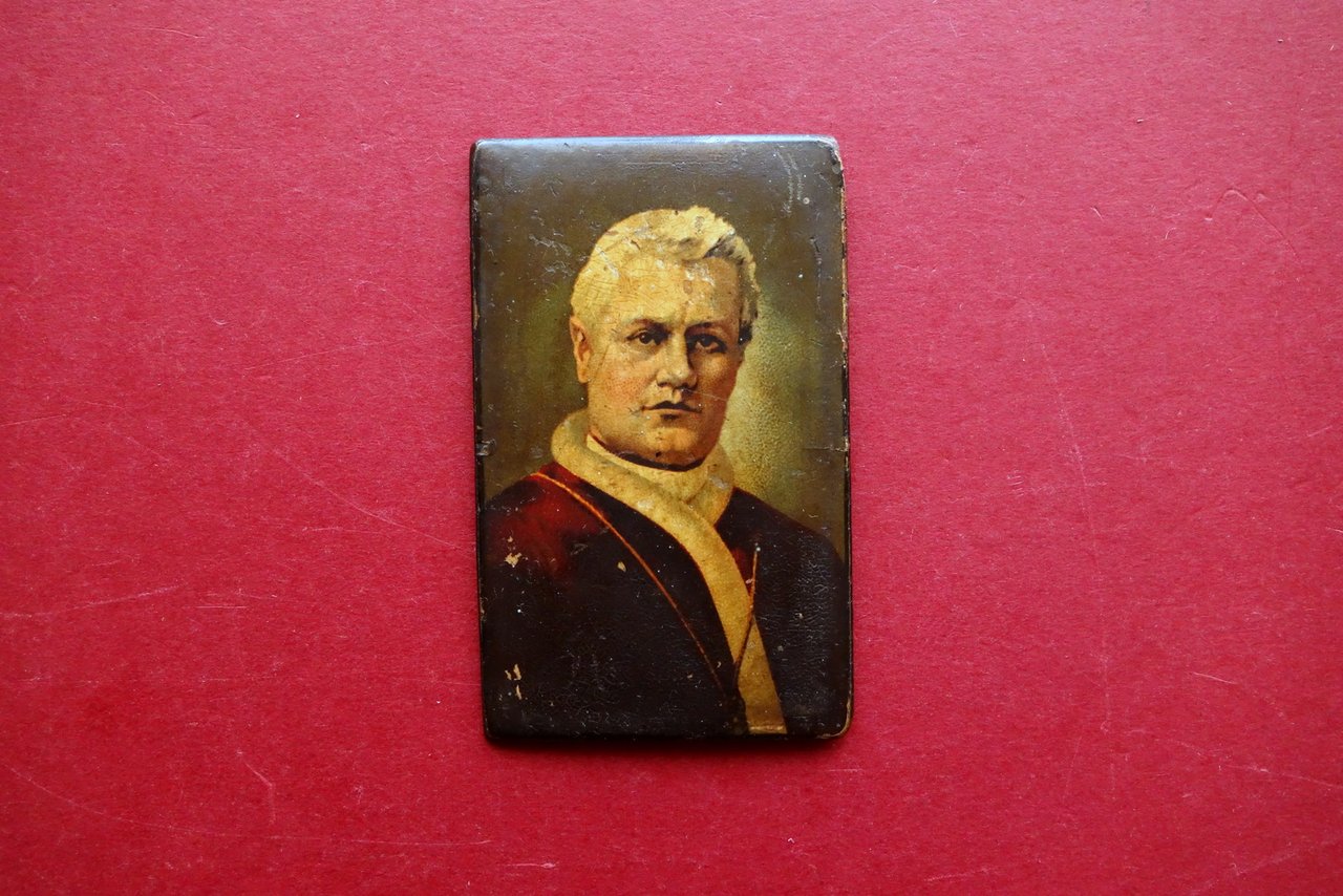 Ritratto Papa Pio X Cromolitografia su Papier Mache Cartapesta Coperchio …