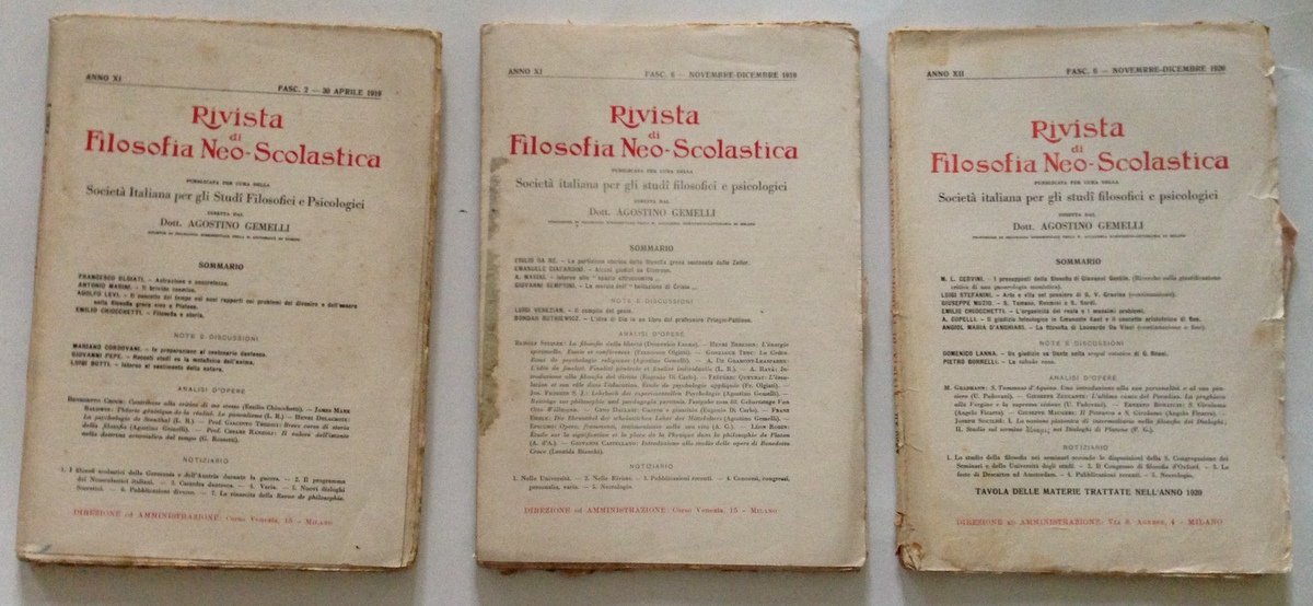 Rivista di Filosofia Neo Scolastica 3 Numeri Aprile Novembre Dicembre …