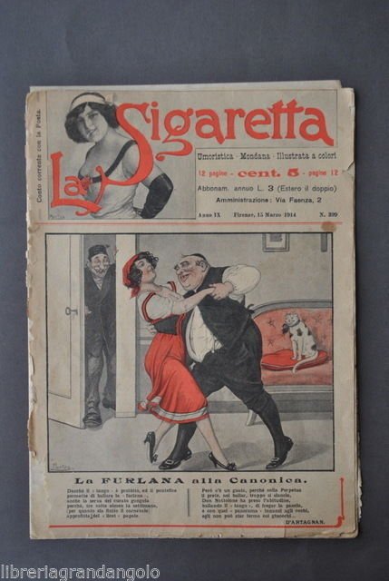 Rivista Galante Mondana La Sigaretta Umorismo Galanteria Barzellette 1914