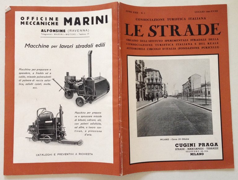 Rivista Le Strade L'Opera Dell'Azienza Strade AlbaniaNumero 7 Luglio 1940