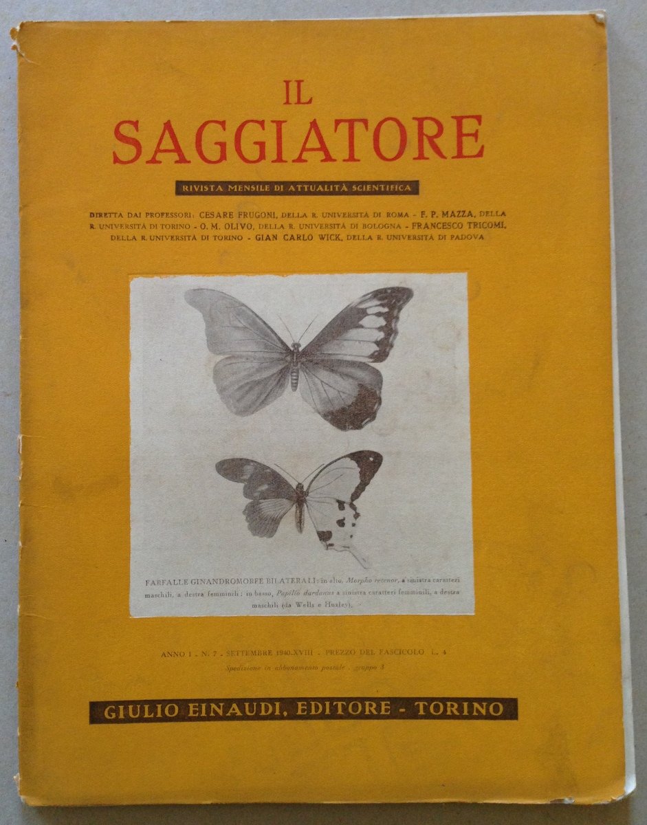 Rivista Mensile Attualit‡ Scientifica Il Saggiatore n. 7 1940 Einaudi …