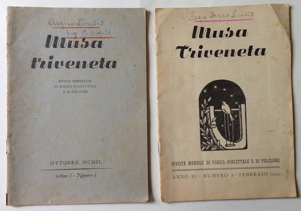 Rivista Mensile Poesia Dialettale Folclore Musa Triveneta 2 Numeri 2 …