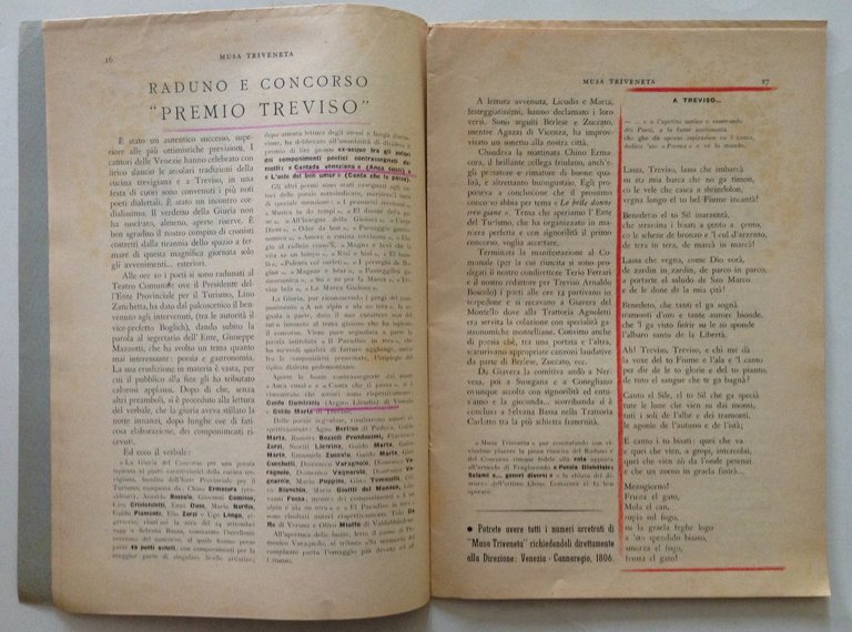 Rivista Mensile Poesia Dialettale Folclore Musa Triveneta 2 Numeri 2 …