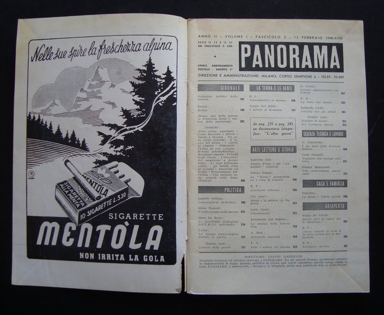 RIVISTA PANORAMA N 3 N 4 1940 GUERRA FINLANDIA CARRO …