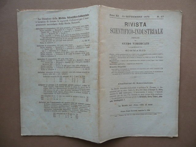 Rivista Scientifico Industriale Conservazione Libellule Isaghidrometro 1879 | Immagine principale